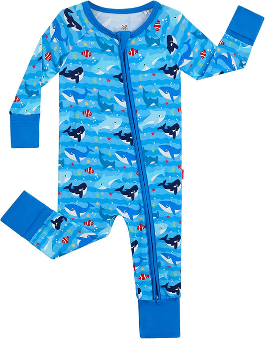 Baby One-Piece Romper Footless Bamboo Viscose Pajamas Sleepers for Baby Boys and Girls