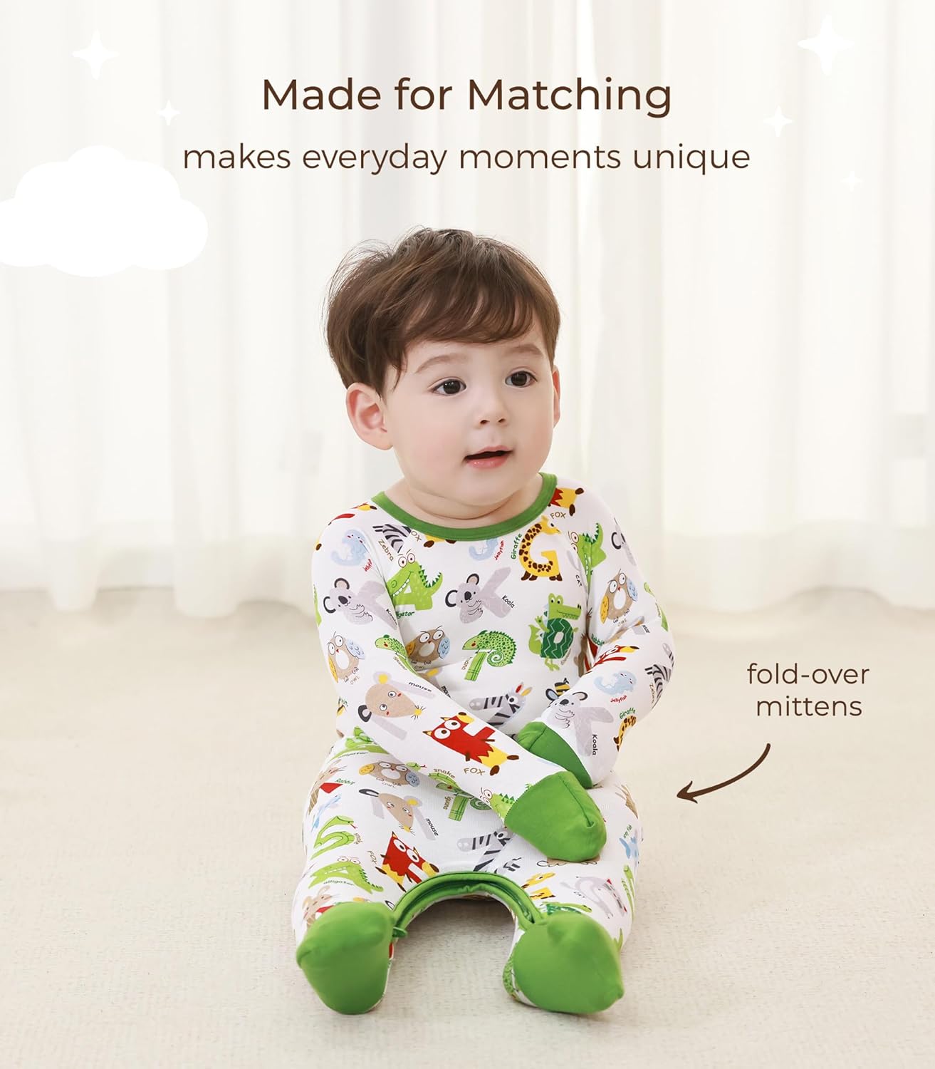 Baby Boys Girls Romper Long Sleeve Jumpsuits Infant Unisex One-Piece Bamboo Viscose Zipper Mitten Rompers