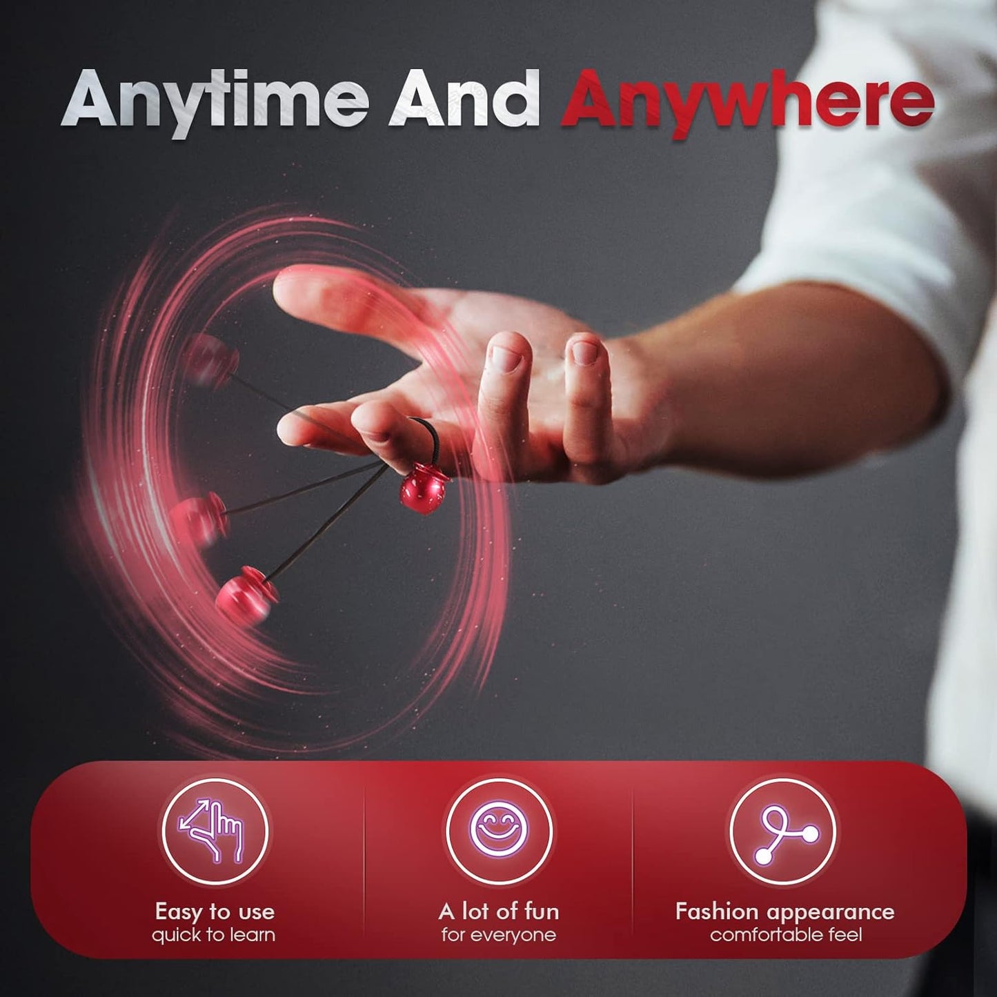 Begleri Fidget Beads - Worry Fidget Beads Spin & Bump - Made of Aluminum Alloy - for Men Women Youngs Skill Players Creates a Bit of Magic for You (Cala-Black&White)