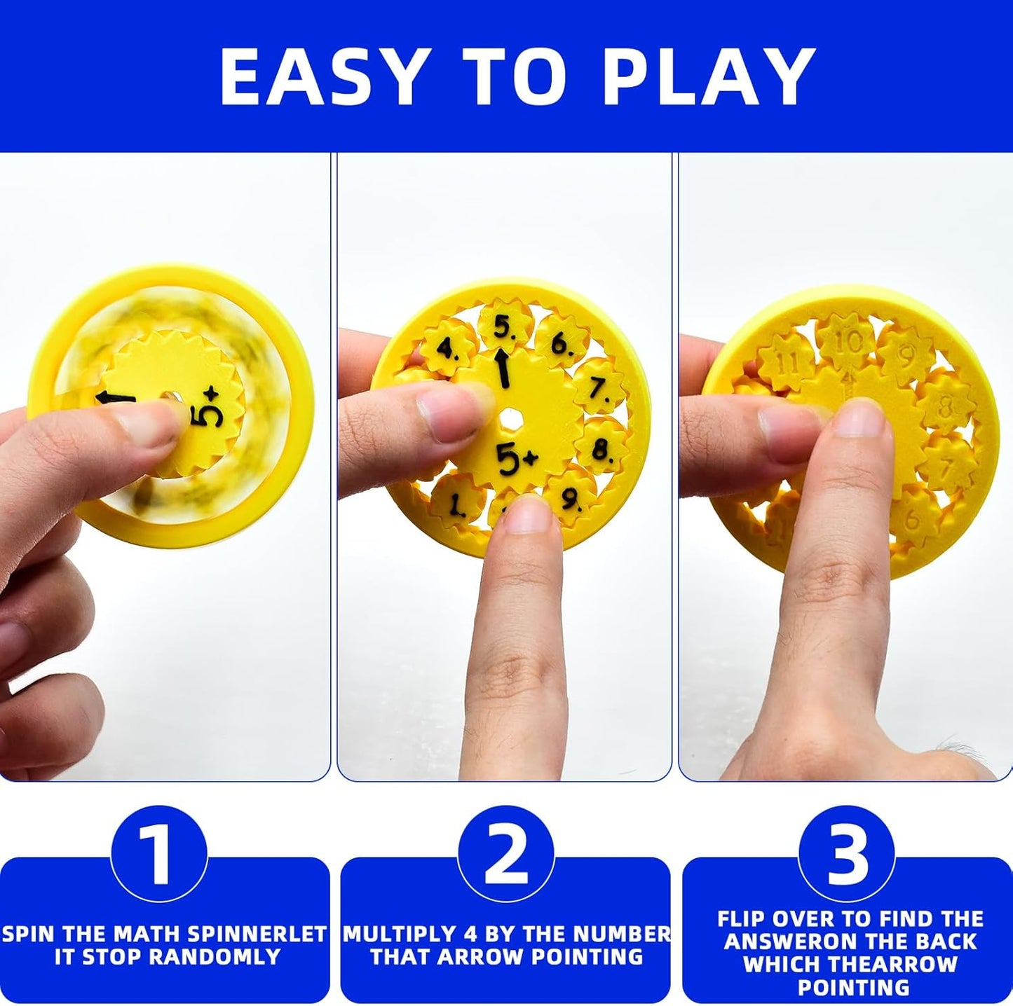 Math Fidget Spinners,Funny Educational Math Fact Tools,Math Learning & Education Toys Game,Creative Gift (9 PCS-Addition & Subtraction)