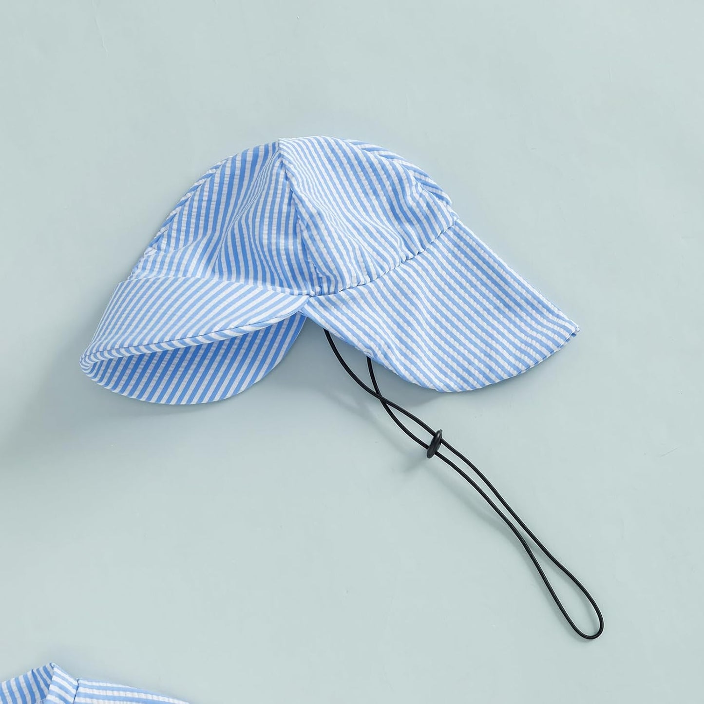 Toddler Baby Boys Seersucker Short Sleeve One Piece Rash Guard Swimsuit Zipper Bathing Suit Swimwear with Hat