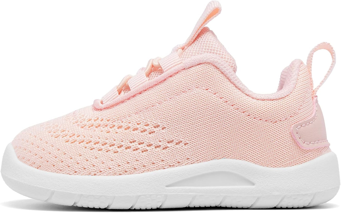 MORENDL Toddler Slip On Sneakers Baby Walking Shoes Non-Slip Breathable Unisex Pink Mesh Lace-Up Athletic Sneakers Infant Running Shoes