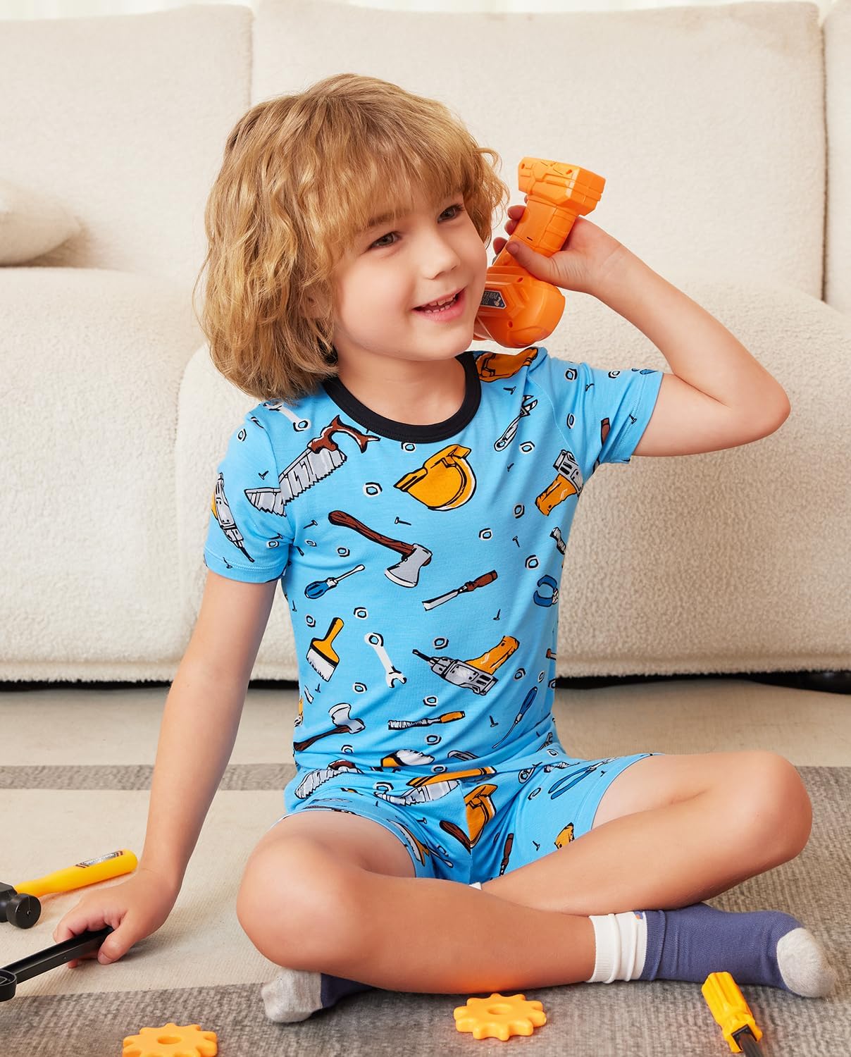 Bamboo Viscose Toddler Animal Pajamas Boys Girls Kids Cool Short Summer 12M-8Y Snug fit Pjs Set 2pcs