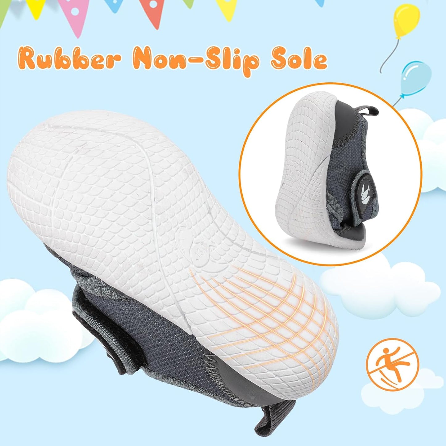 FEETCITY Baby First Walking Shoes Boys Girls Infant Sneakers Crib Shoes Breathable Lightweight Slip On Shoes