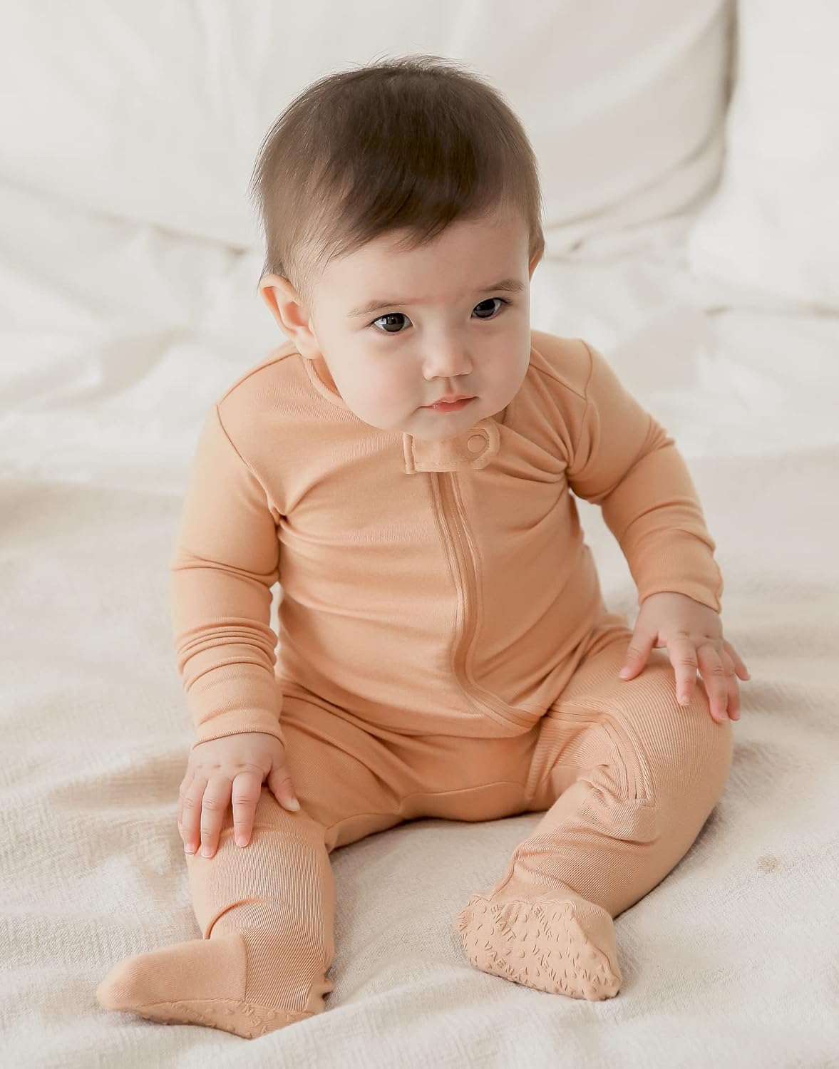 VAENAIT BABY Infant Toddler Boys Girls Footed One-Piece Sleep and Play Premium Modal Pajamas 1-2 Pieces