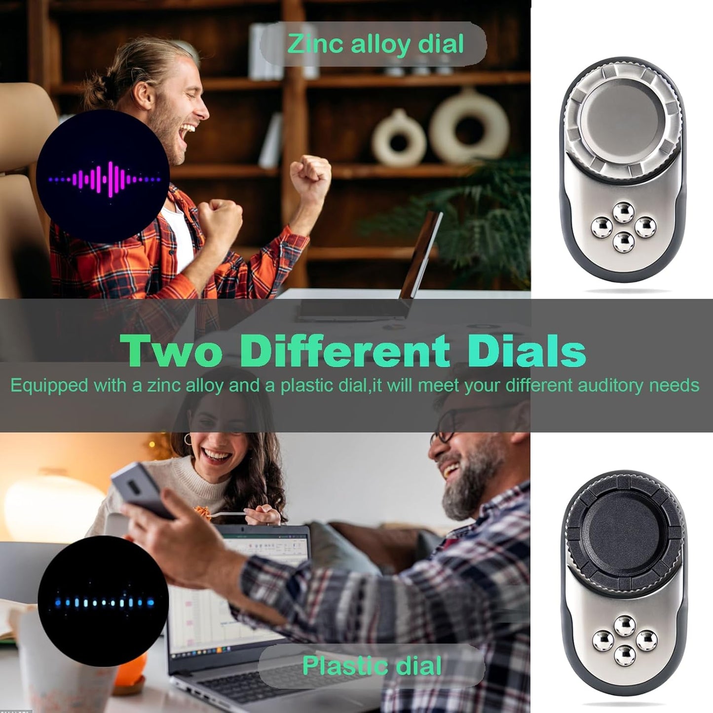 Fidget Toys Adults, OPPKIE Handheld Metal Desk Sensory Fidgets Toy Promotes Focus for Home Office Outdoors, Satisfying Toy for Men Teens Adults, Stress Pressure Anxiety Relief Tools (Silver)