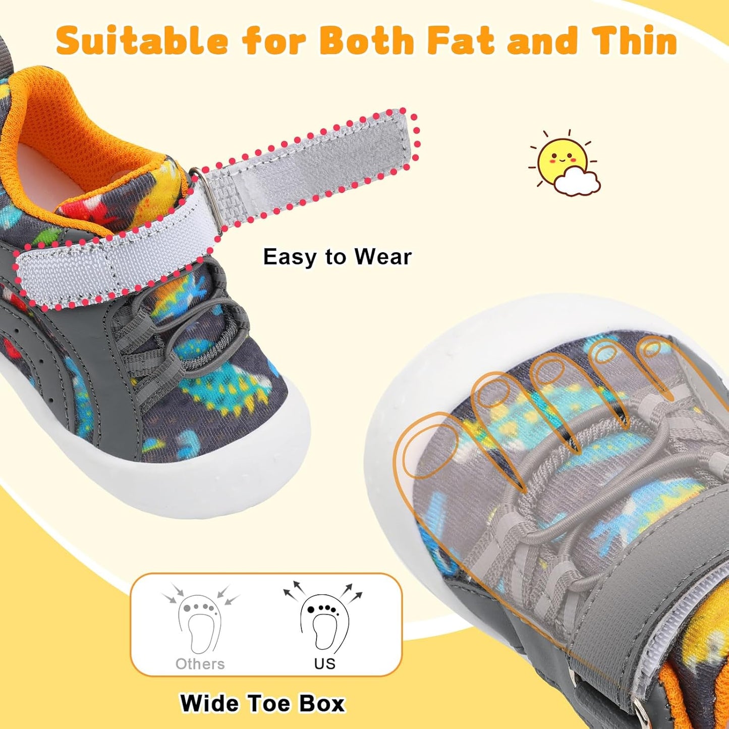 FEETCITY Wide Baby Shoes Boys Girls Baby Barefoot Shoes Breathable Infant Walking Shoe Crib Sock Shoe Toddler Sneakers Flexible