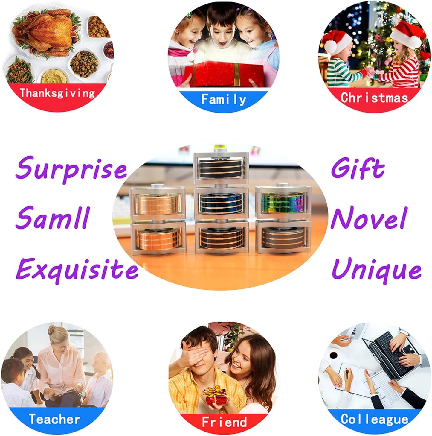 Desk-Kinetic-Toys Cool-Gadgets for Fidget: 20Mins Spinning-Tops, Cool-Stuff Figet Game for Adult Teen Children Kid, Optical-Illusion Stress Relief Gifts for Man Women Office School Home Christmas