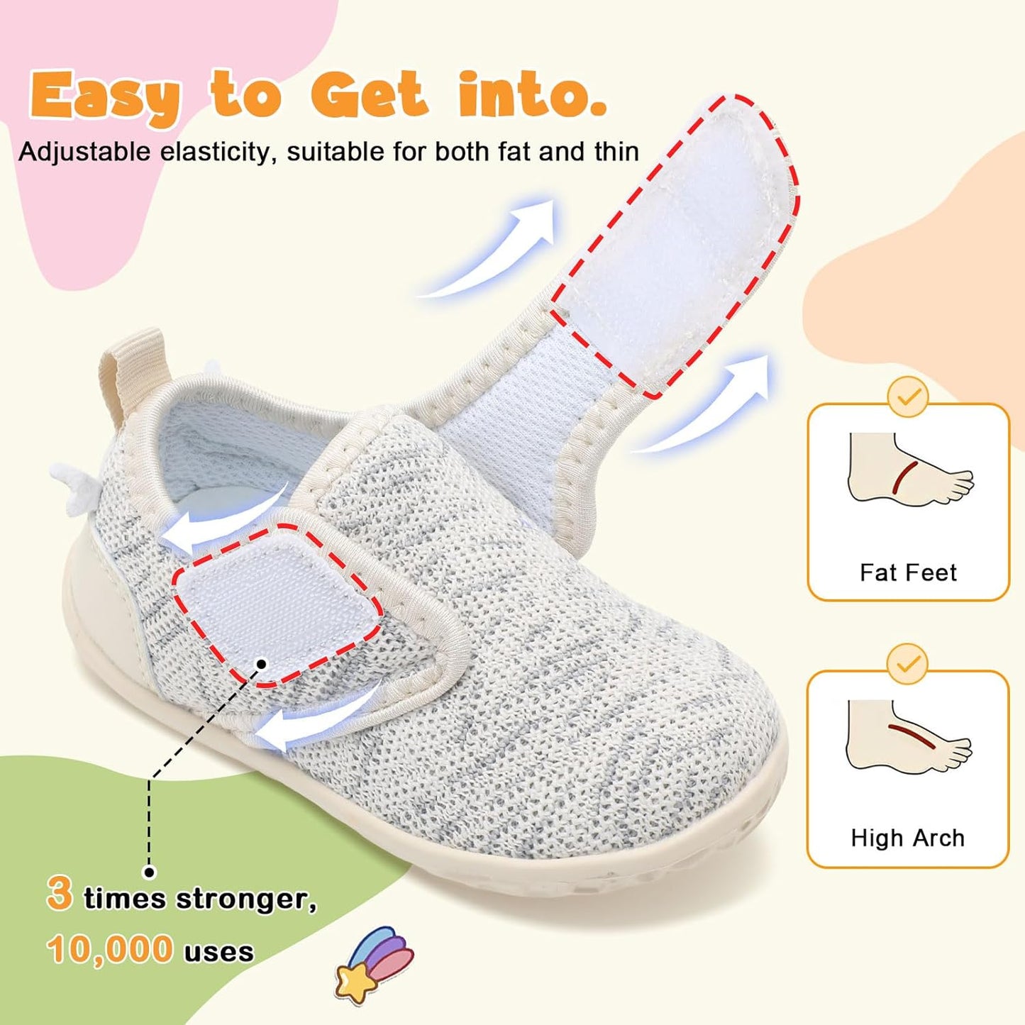 FEETCITY Baby Walking Shoes Barefoot Baby Shoes Infant Sneakers Newborn Crib Shoe Lightweight Flexible Slip On Shoe