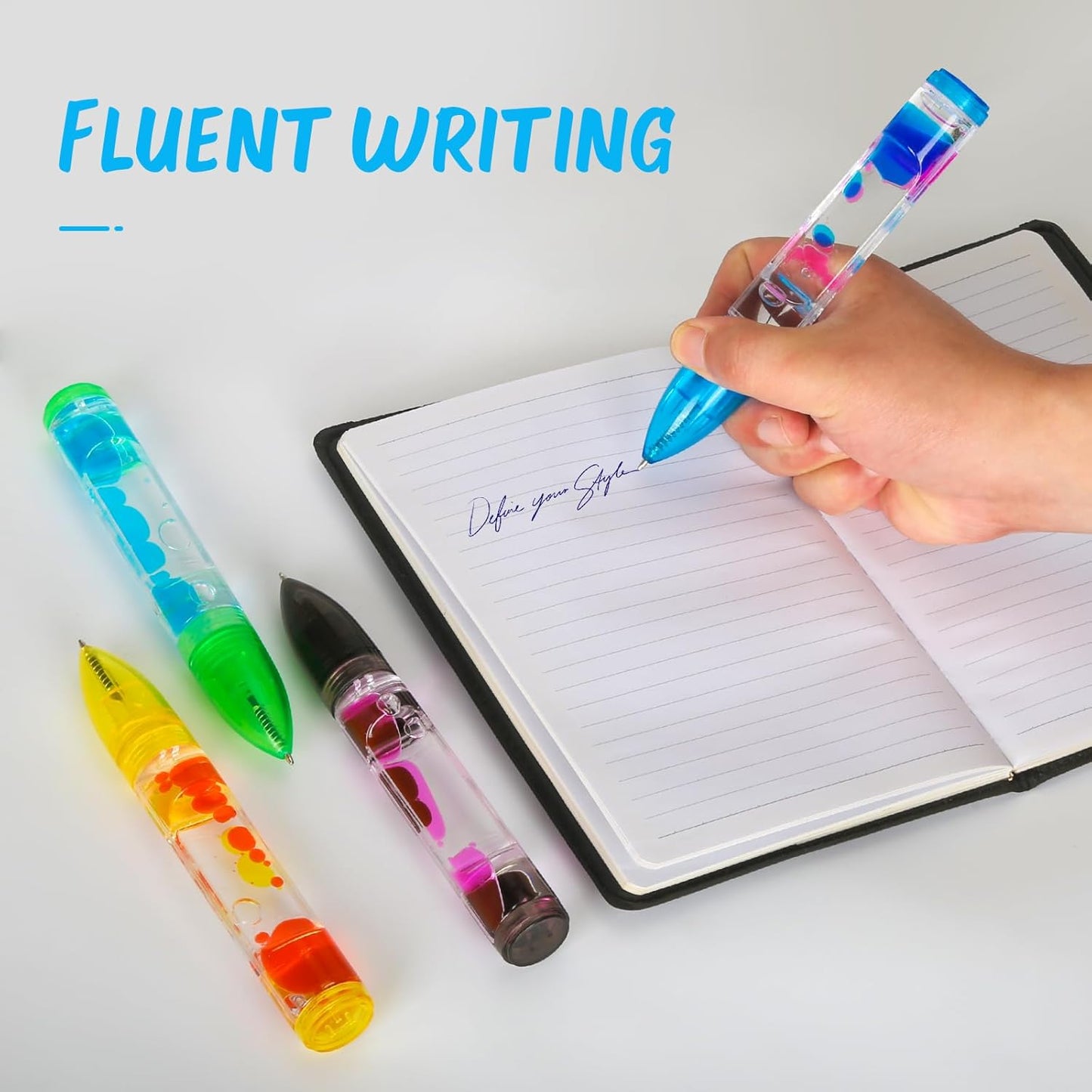 Liquid Motion Bubbler Pens Pack of 4 Colorful Liquid Timer Pens Great for Stress and Anxiety Relief Fascinating Fidget Toys for Everyone