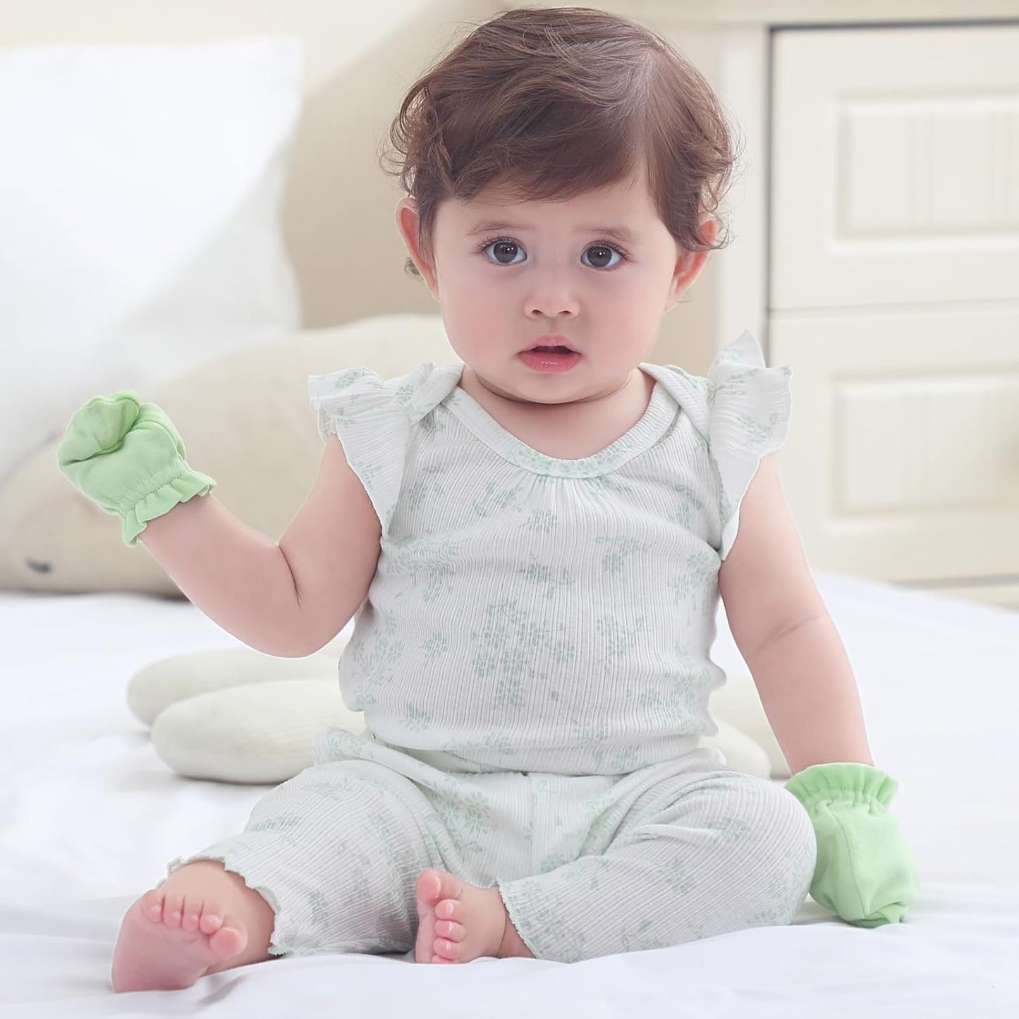 Baby Bodysuit 6 Pack Soft Mixed Ribbed Short Sleeve Romper Infant Boy Girl Clothes Set