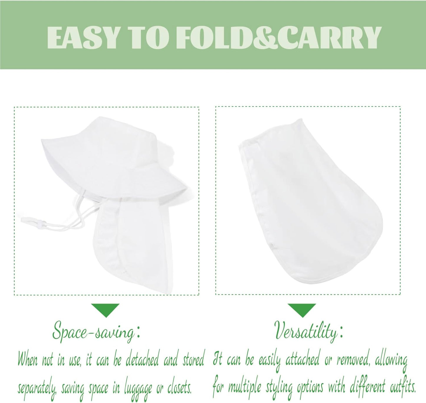 Baby Sun Hat Toddler Bucket Hats with Removable Neck Flap for Boys Girls Kids with Wide Brim Summer Beach UPF 50+