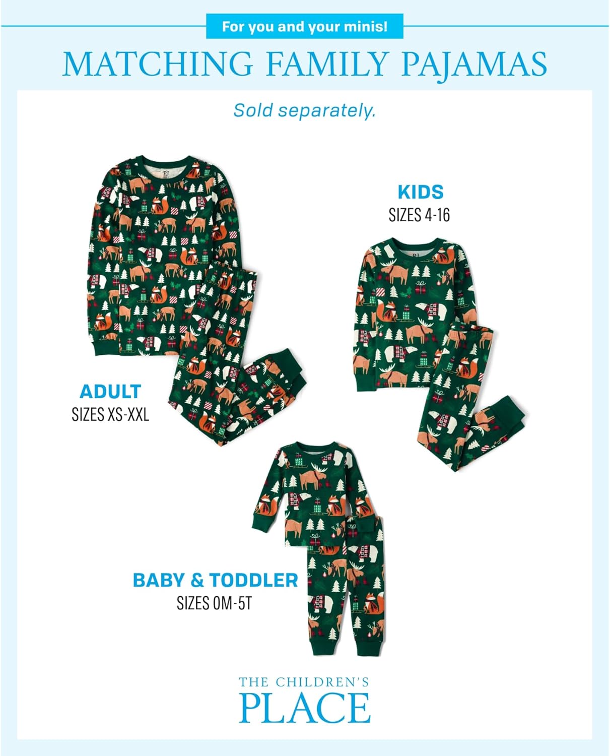 The Children’s Place Family Matching, Christmas and Holiday Pajama Sets, Cotton