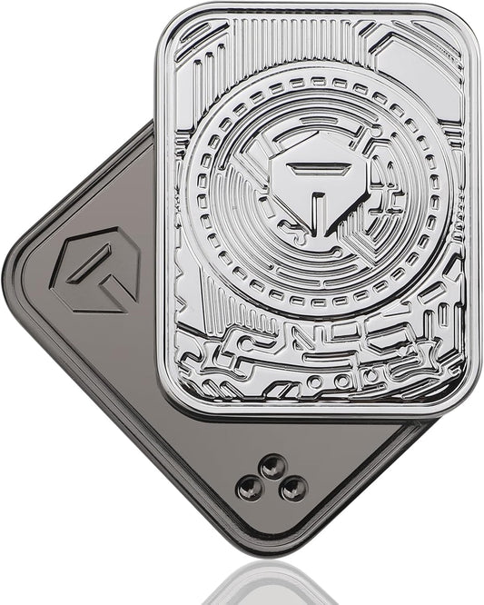 Metal Poker Fidget Slider Toy for Kids Adults, Magnetic Haptic Coin Fidget Pad Push Card, EDC Desk Office Toy, Stress Relief Gift for Men Boyfriend Father, 5 6 7 8 9 10+ Years Old Boys