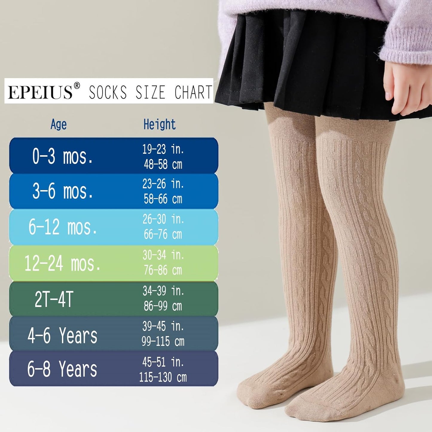 EPEIUS Baby Girl Tights Thick Cable Knit Leggings Stockings Cotton Pantyhose for Newborn Infant Toddler 3/4/5/6 Pack