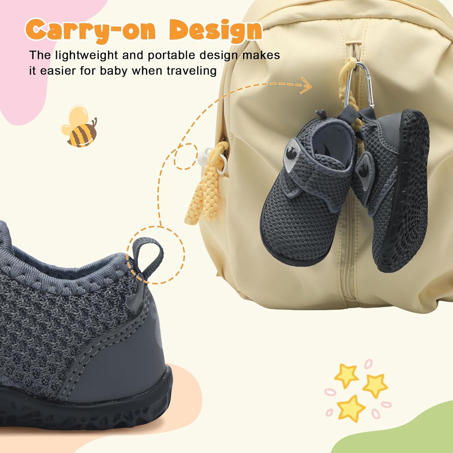 FEETCITY Baby Walking Shoes Barefoot Baby Shoes Infant Sneakers Newborn Crib Shoe Lightweight Flexible Slip On Shoe