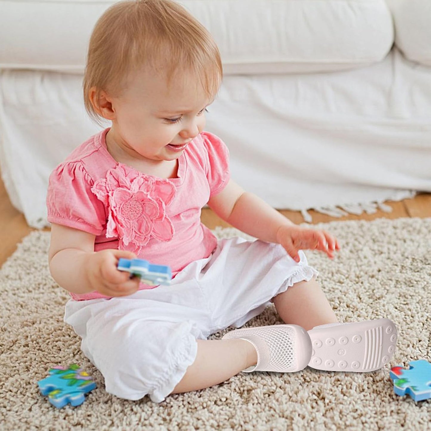 Baby Walking Shoes Toddler Girl Boy Soft Sole Breathable Mesh Slip on Summer Wide Shoes Infant Flexible Lightweight Non-Slip Safer Causal Tennis Shoes Toddler First Walkers Shoes Rubber Soles Outdoor