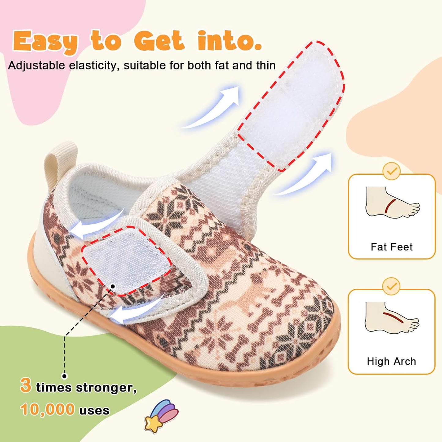 FEETCITY Baby Walking Shoes Barefoot Baby Shoes Infant Sneakers Newborn Crib Shoe Lightweight Flexible Slip On Shoe