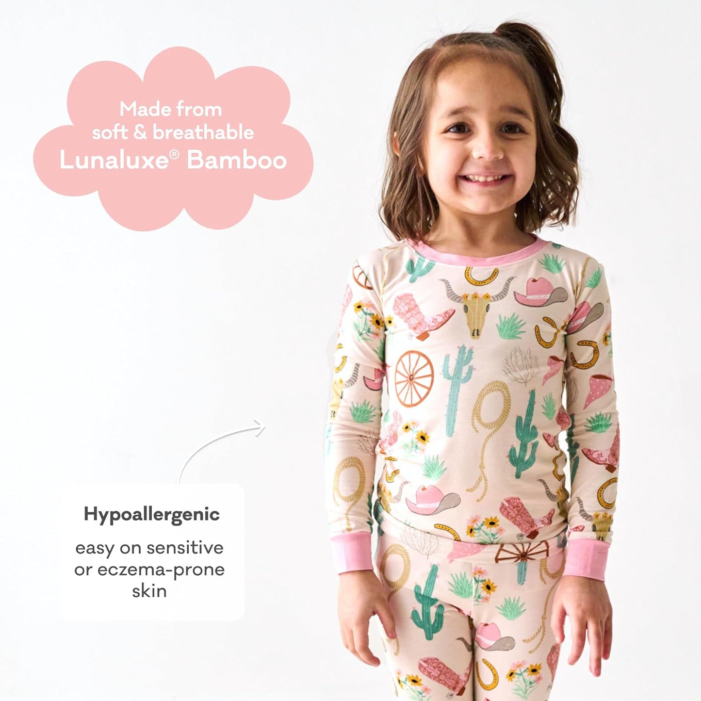 Little Sleepies Two-Piece Pajama Set for Boys & Girls, Soft Viscose from Bamboo Toddler Pajamas for Kids, Family Matching PJs