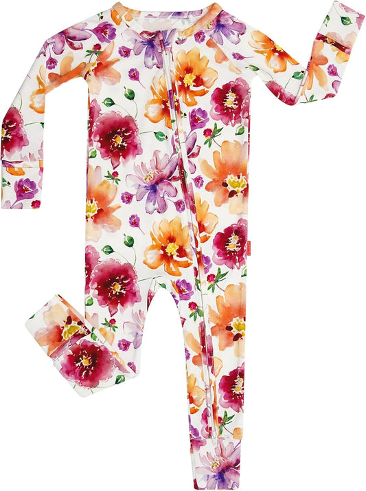 Baby One-Piece Romper Footless Bamboo Viscose Pajamas Sleepers for Baby Boys and Girls