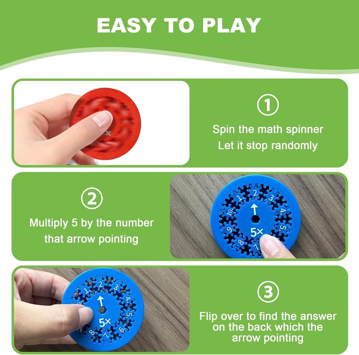 Math Fidget Spinners, Math Fidget Toy Multiplication for Kids, Math Facts Fidget, Learning Multiplication and Division Education Toys for Kids, Math Game for Home School Classroom Prizes(9pcs)