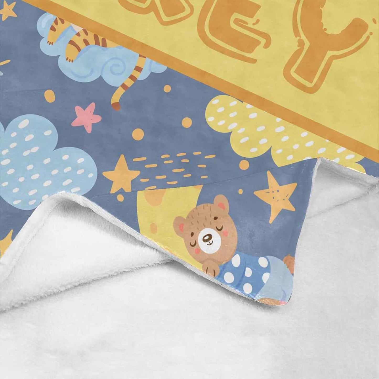 Magimagine Personalized Baby Blanket with Name for Kids Custom Name Blankets Customized Baby Receiving Blankets for Toddlers Infants Kids Baby Shower Newborns Nursery Stroller Crib Decor Throw