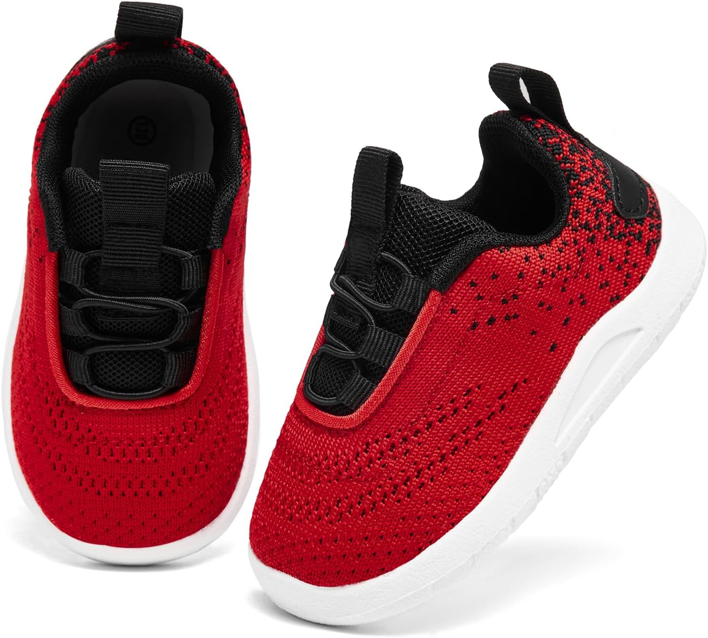 MORENDL Toddler Slip On Sneakers Baby Walking Shoes Non-Slip Breathable Unisex Pink Mesh Lace-Up Athletic Sneakers Infant Running Shoes