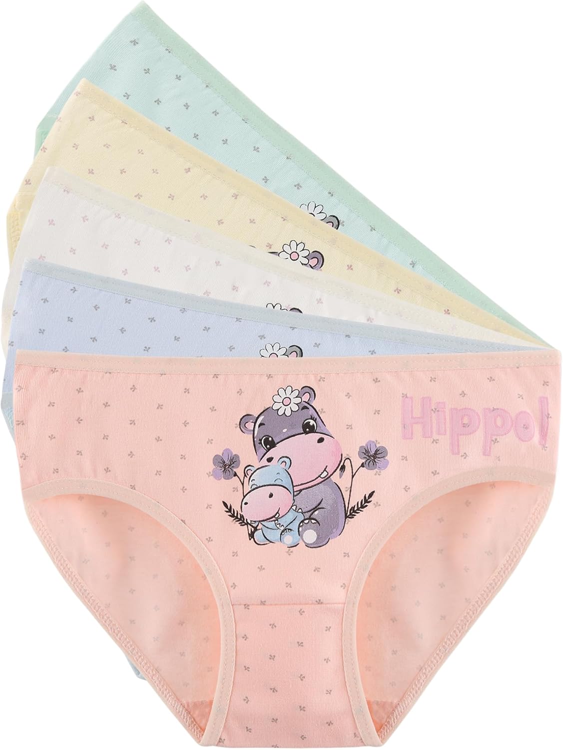 Donella Girls' Soft Cotton Underwear - Kids Bikini Brief Panties for Girls and Toddlers 5-Pack, Age: 2-15