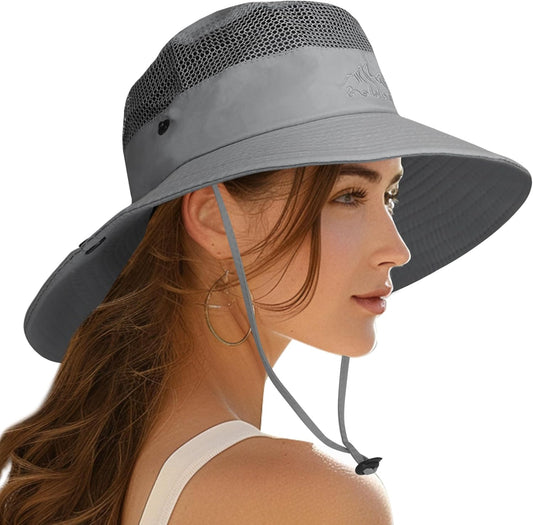 PFFY Sun Bucket Hats for Men Women 3” Wide Brim UPF 50+ Fishing & Beach Hat