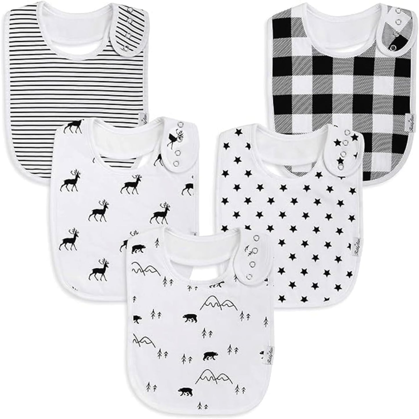 Organic Cotton Baby Bibs – Soft Teething & Drool Bib for Newborns & Toddlers – Hypoallergenic, Absorbent, Snaps