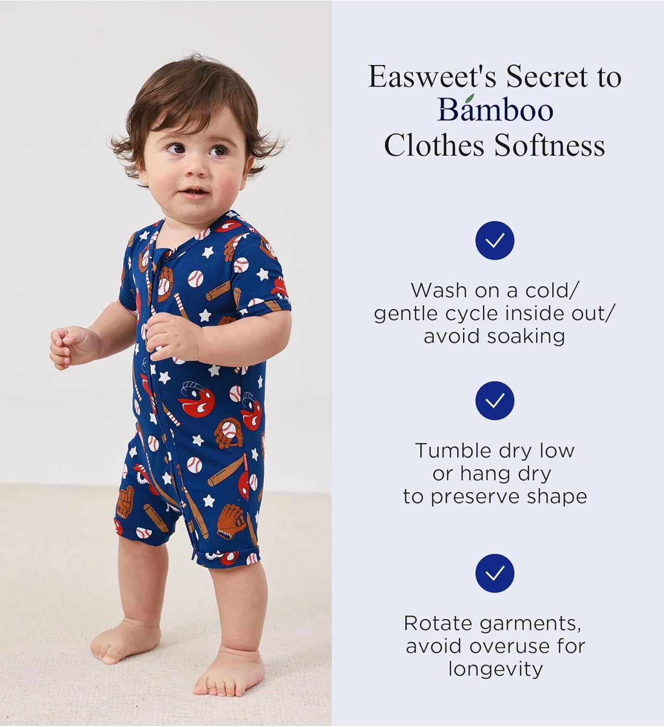 Baby Boys Bamboo Viscose Short Sleeve Romper Soft Comfy Infant Summer Jumpsuit