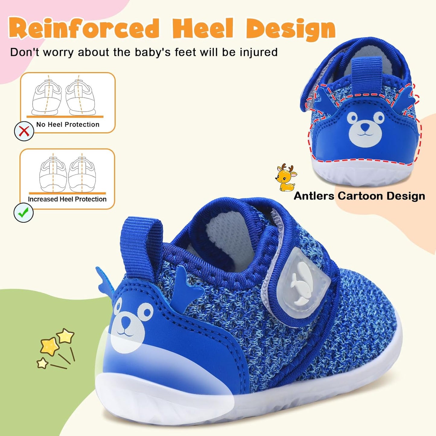 FEETCITY Baby Walking Shoes Barefoot Baby Shoes Infant Sneakers Newborn Crib Shoe Lightweight Flexible Slip On Shoe