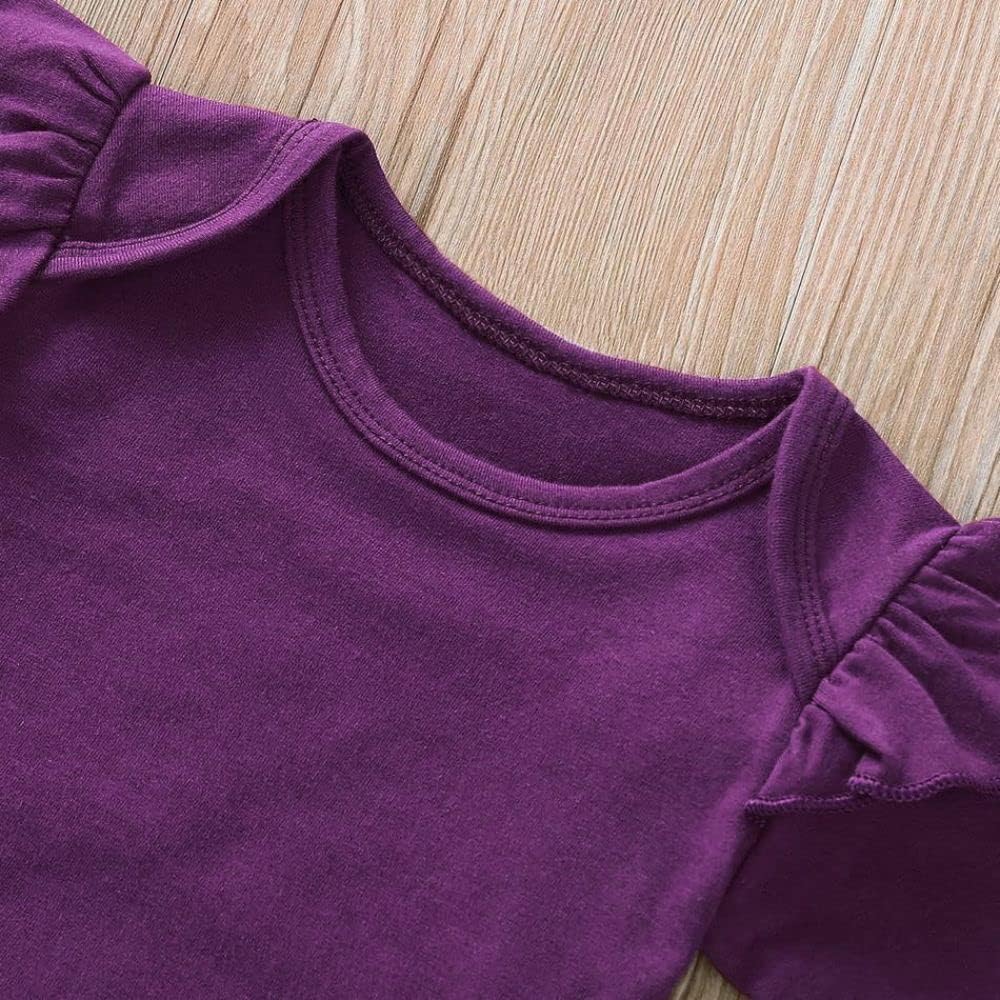 Newborn Baby Girl Clothes, Infant Girl Outfits Long Sleeve Ruffle Romper + Floral Pants + Headband Set