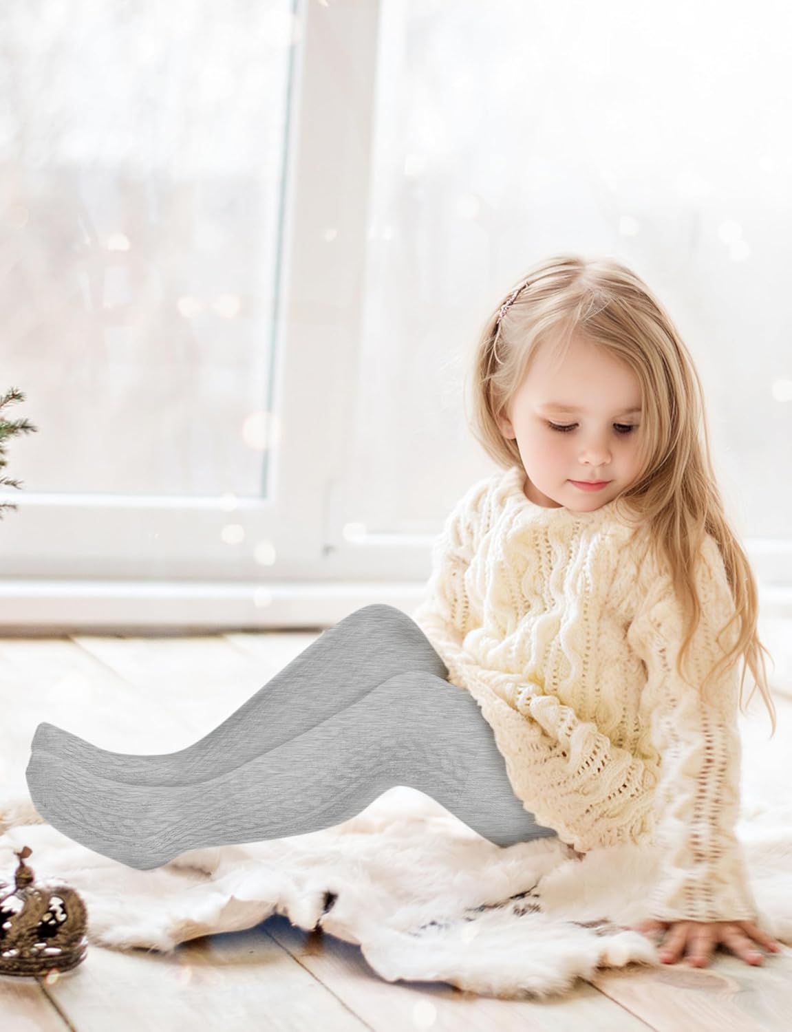 Baby Girls Tights Cable Knit Toddler Leggings Winter Solid Cotton Tights School Stockings 2 Pack 2T-12 Years