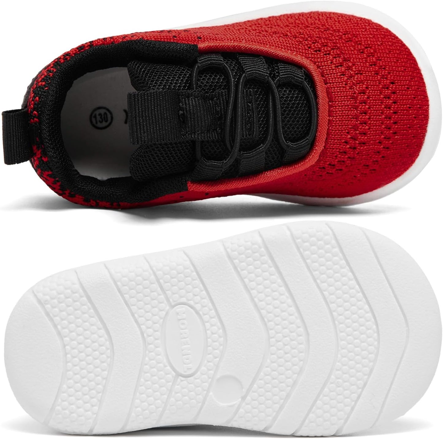 MORENDL Toddler Slip On Sneakers Baby Walking Shoes Non-Slip Breathable Unisex Pink Mesh Lace-Up Athletic Sneakers Infant Running Shoes