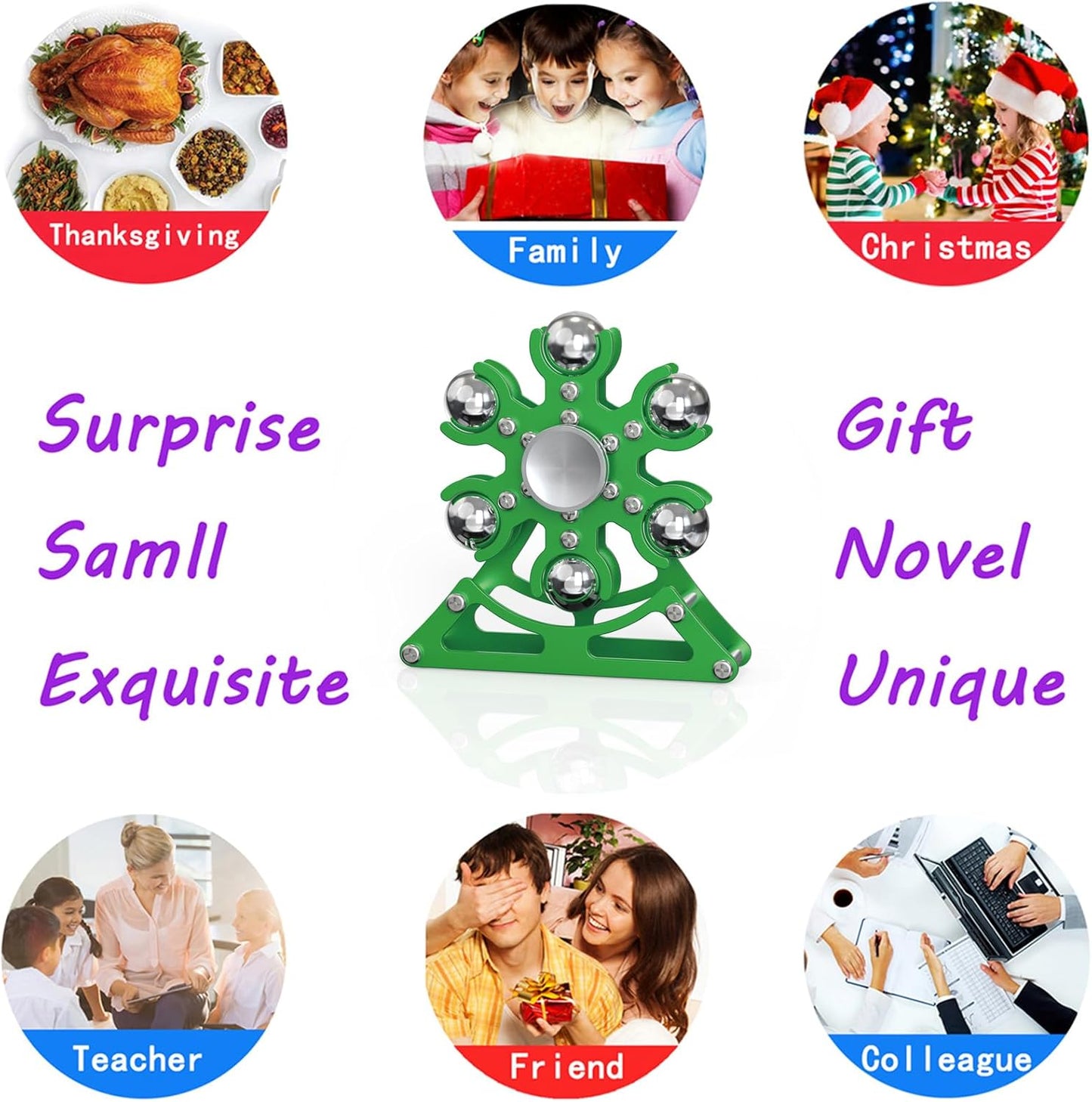 Desk-Fidget-Toys for Ferris-Wheels-Spinner: 4mins Kinetic-Metal-Spinner, Cool-Gadgets-Stuff for Kid Children Teen Adult EDC-Toy, ADHD Tools Stress Relief for Office Home School Men Woman Christmas