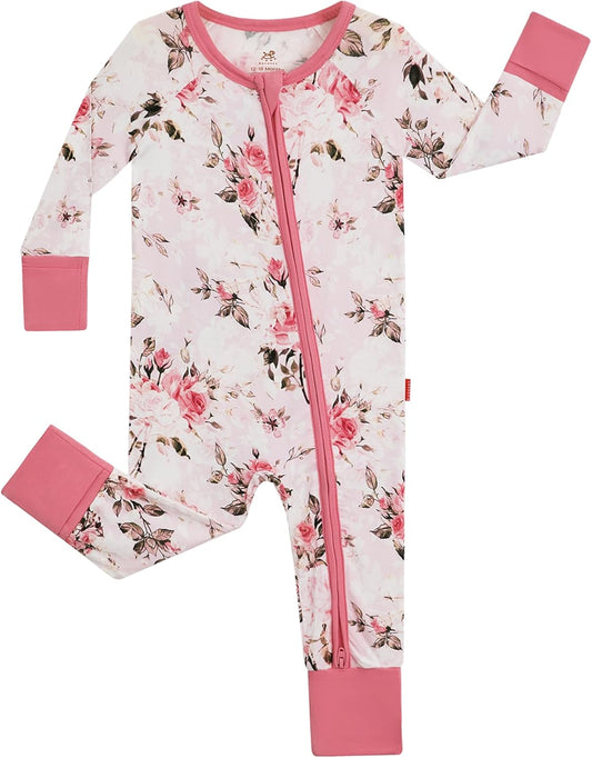 Baby One-Piece Romper Footless Bamboo Viscose Pajamas Sleepers for Baby Boys and Girls