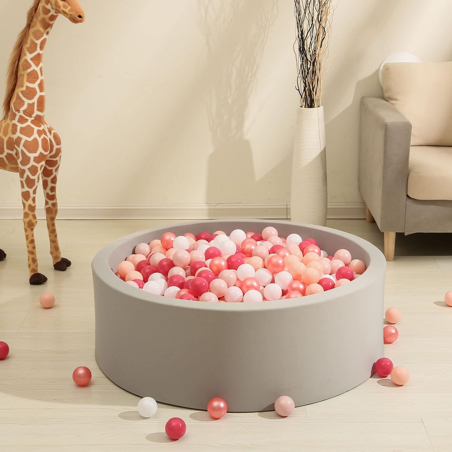 GOGOSO Ball Pits Balls for Toddlers Pack of 50 100 200 Plastics Shape Ball Non-Phthalate Non-BPA Non-Toxic 2.2-Inch Crush Proof Play Balls