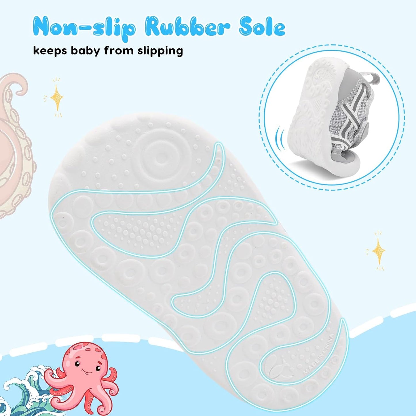 Scurtain Baby Shoes Boy Girl First Walking Shoe Infant Crib Breathable Sneakers Lightweight Barefoot Shoes for Babies