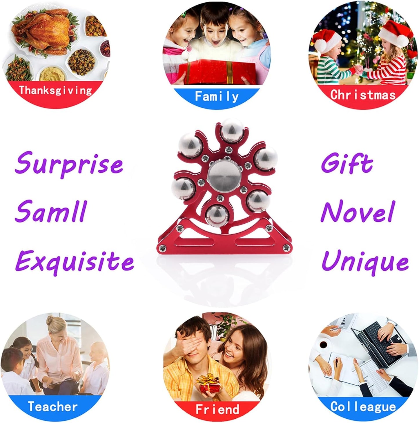 Desk-Fidget-Toys for Ferris-Wheels-Spinner: 4mins Kinetic-Metal-Spinner, Cool-Gadgets-Stuff for Kid Children Teen Adult EDC-Toy, ADHD Tools Stress Relief for Office Home School Men Woman Christmas