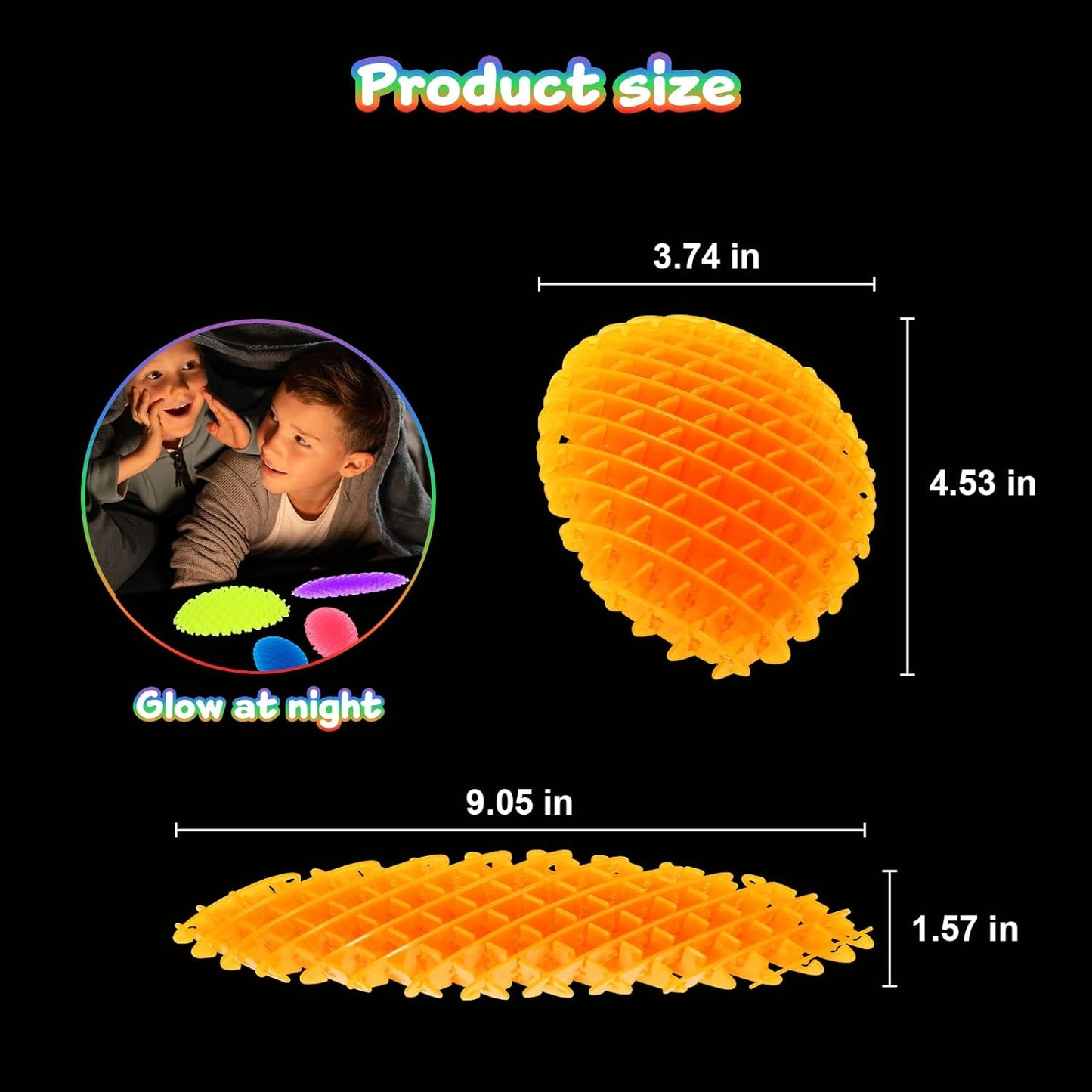 Night Glow Worm Fidget Toy, Funny Pocket Fidget Toy, Stress Relief Toy, Resistance Fidget Toys Sensory Stress Anxiety Relief Toys for Kids Adults (Yellow)