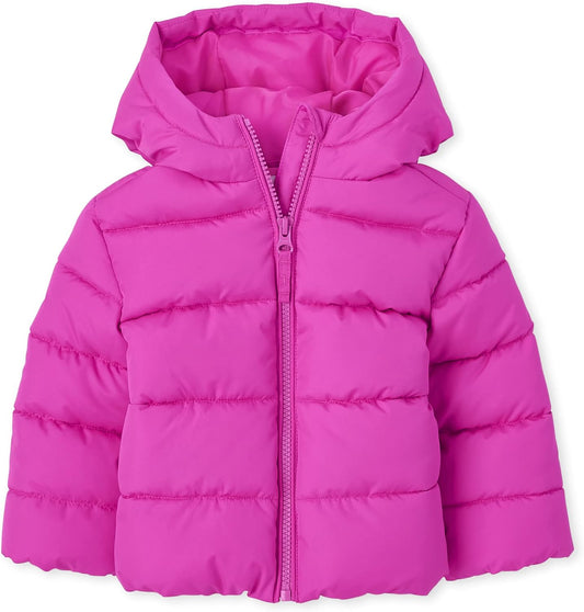 The Children's Place Baby and Toddler Girls' Medium Weight Wind-Resistant, Water-Resistant Puffer Jacket