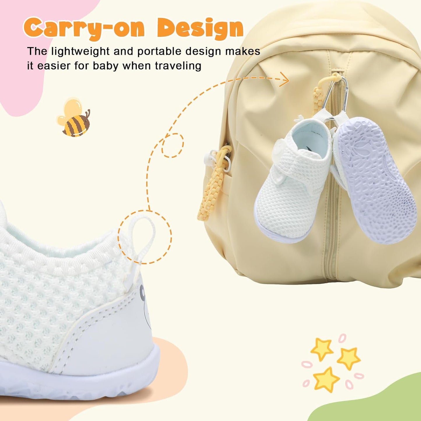 FEETCITY Baby Walking Shoes Barefoot Baby Shoes Infant Sneakers Newborn Crib Shoe Lightweight Flexible Slip On Shoe