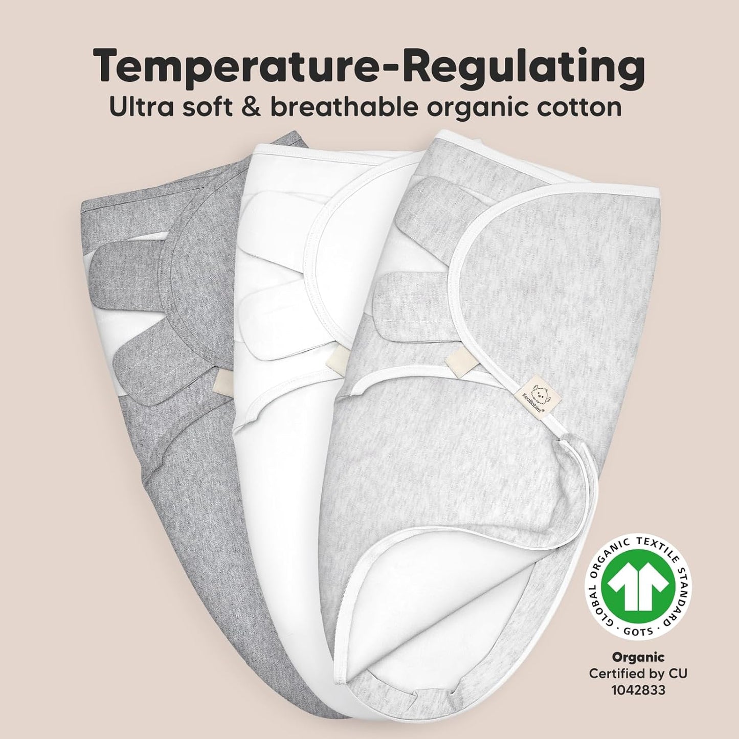 Baby Swaddle Sleep Sacks with Zipper - 3-Pack Swaddles for Newborns 0-3 Months, Infant, Baby Girls, Boys, Soft & Durable Newborn Sleep Sack, Easy Diaper Change Swaddling Blanket (Cloud)