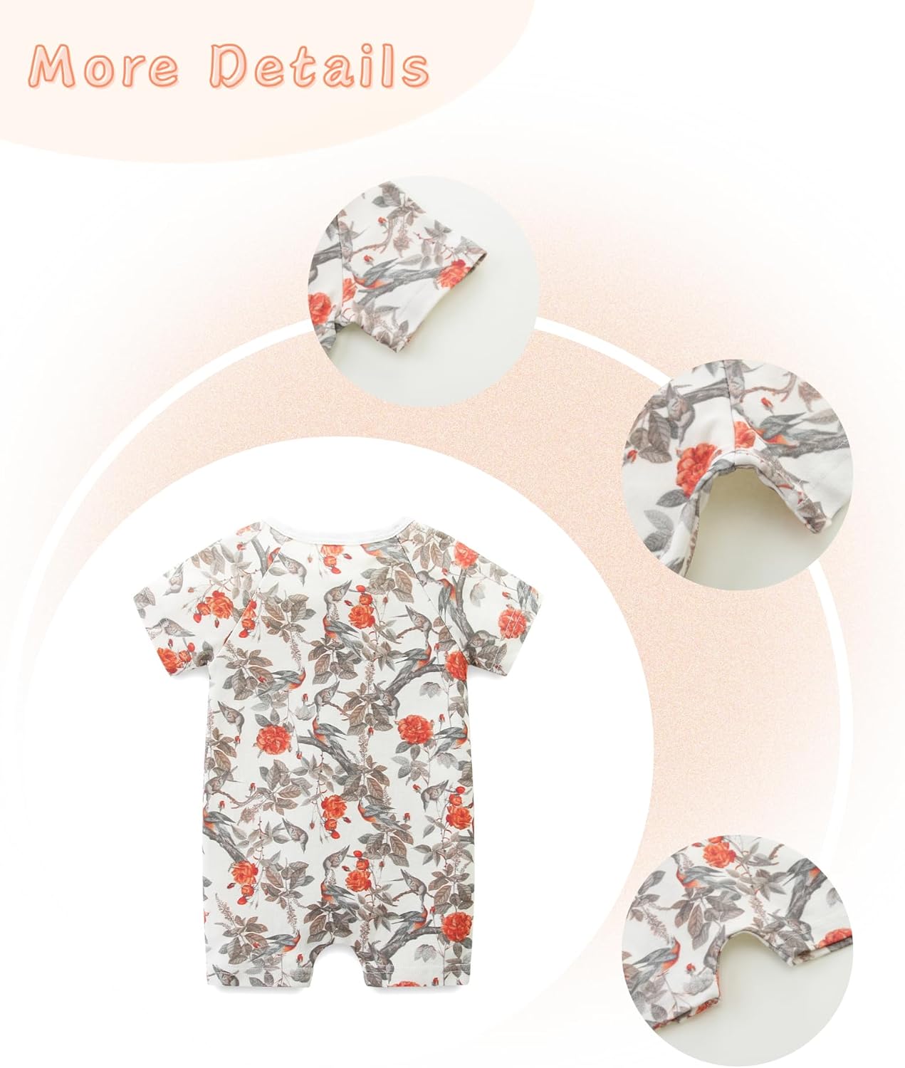 Unisex Summer Trendy 2-Pack Rompers Short Sleeve Zipped Bodysuit Infant Cotton Outfits