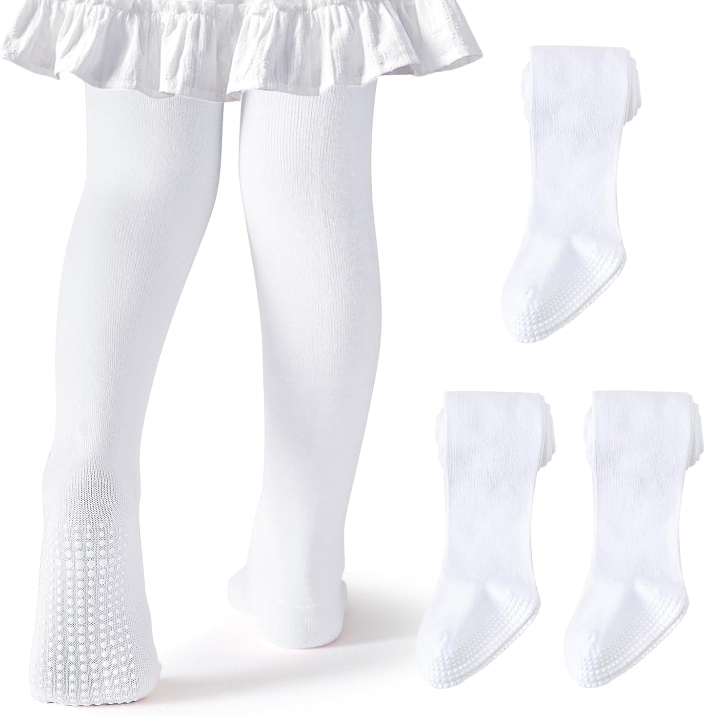 Baby Tights Non Slip Toddler Stockings Tights with Grippers Seamless Soft Cotton Knit Leggings Newborn