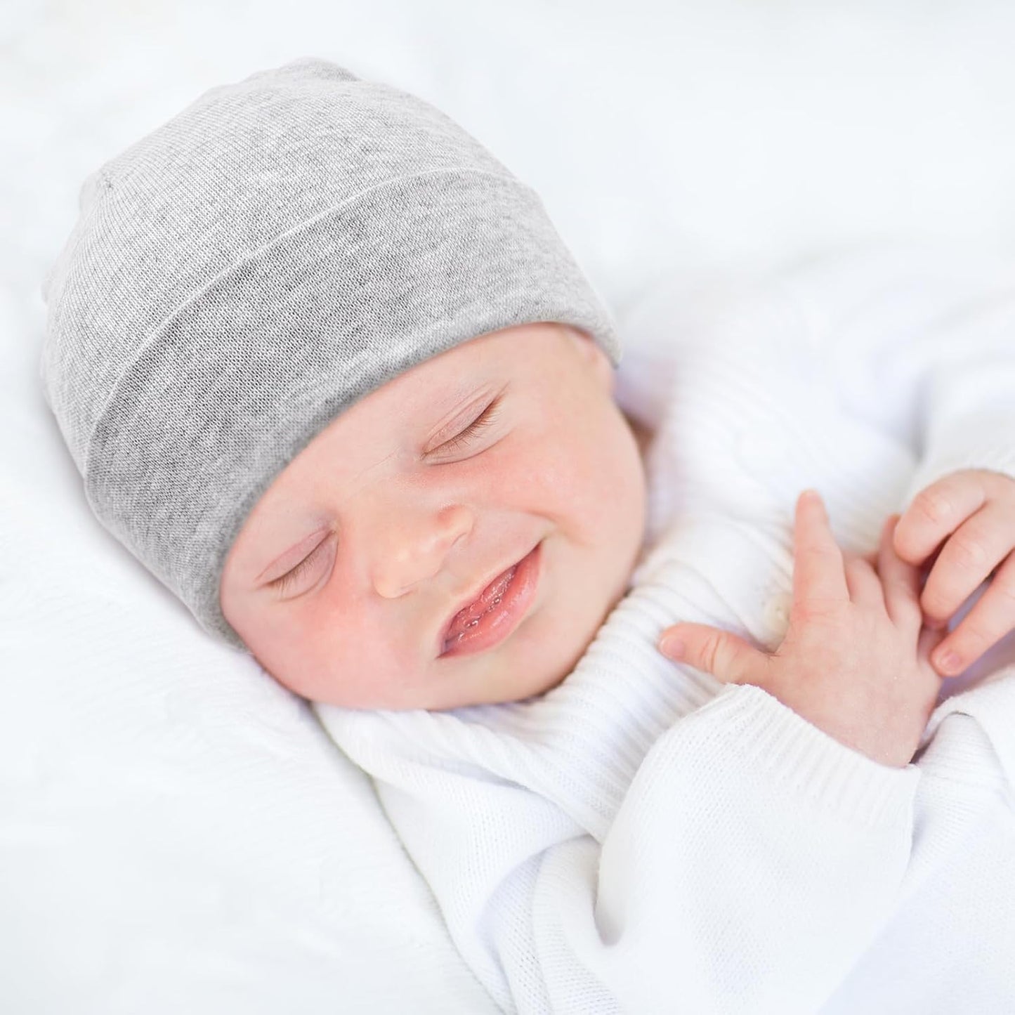 DRESHOW BQUBO 4 Pieces Baby Beanie Newborn Toddler Soft Cute Knit Hat Hospital Hats for Baby Boys Infant Cap Beanies