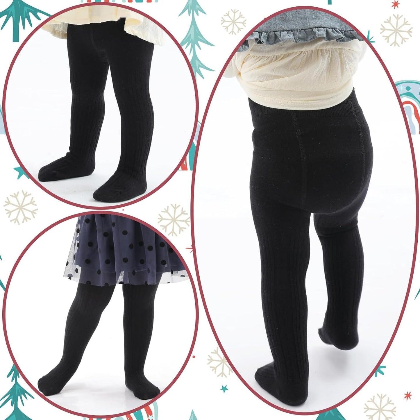 Mini angel Baby Tights Toddler Girl Tights Seamless Cable Knit Leggings Soft Cotton Stockings Pantyhose 3/4/5 Pack