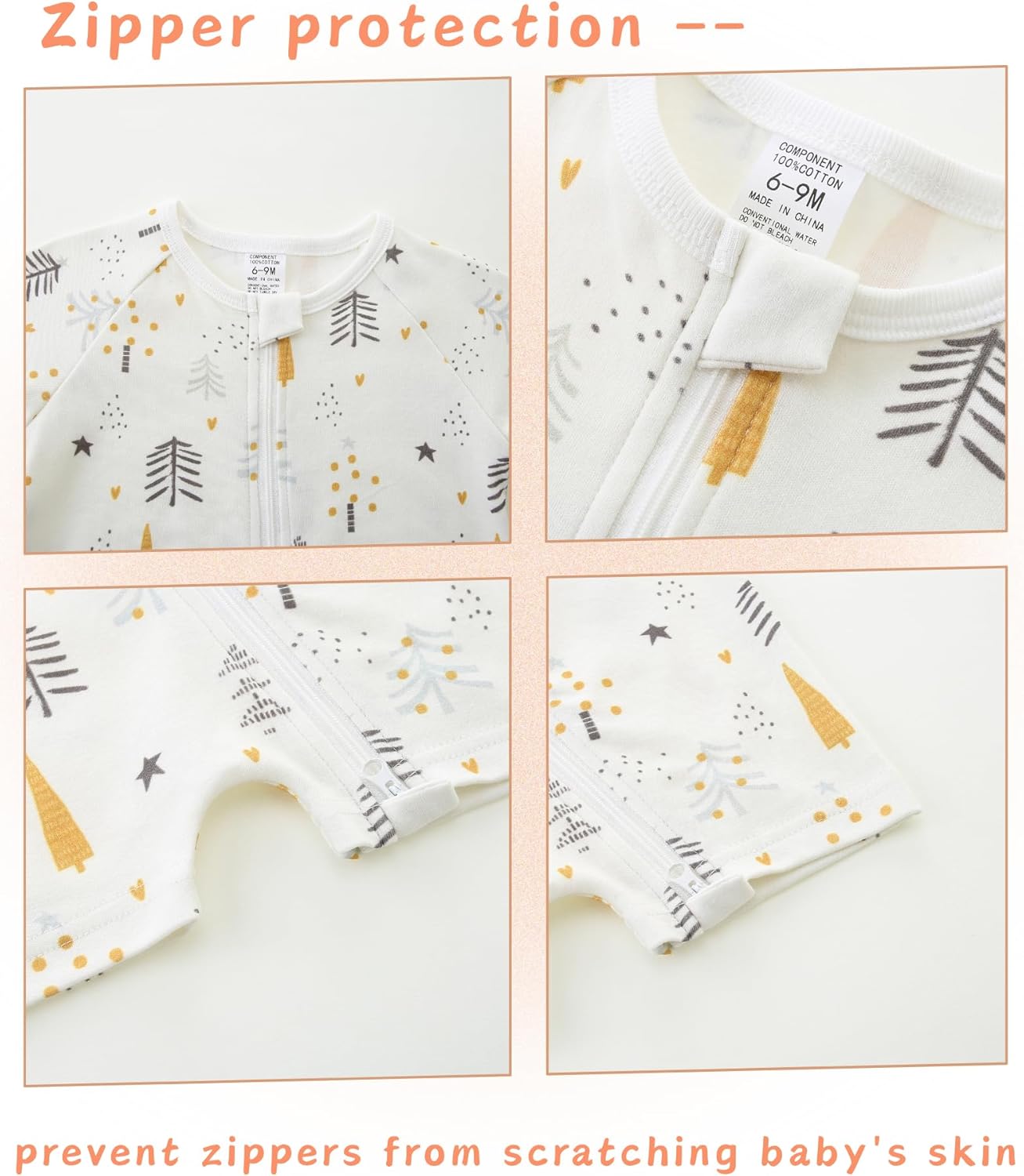 Unisex Summer Trendy 2-Pack Rompers Short Sleeve Zipped Bodysuit Infant Cotton Outfits