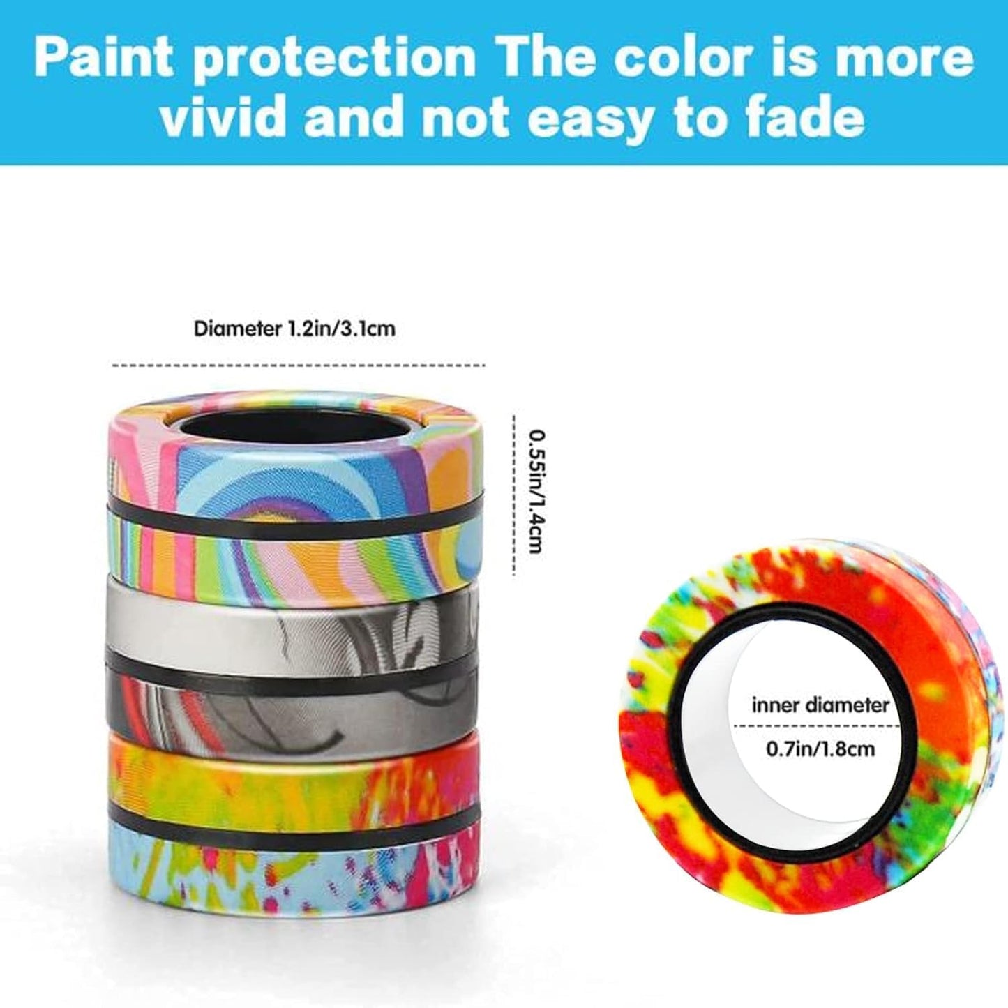 12Pcs Magnetic Rings Fidget Toys Spinner Set,Finger Magnet Rings Endless Hours of Fun ADHD Stress Relief Fidget Spinner for Relieve Anxiety Birthday for Adults Teens Kids